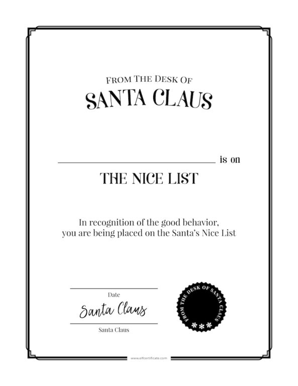Simple Black Certificate Vertical