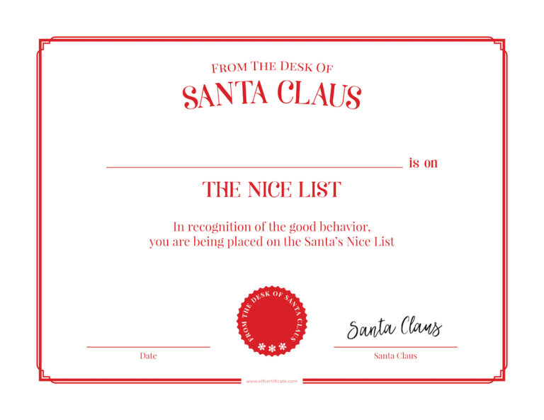 Simple Red Certificate Horizontal